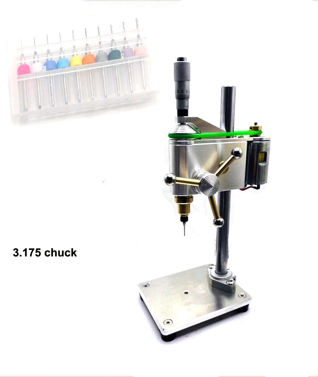 Micro Bench Drill Woodworking Mini Table Drill Machine High Precision Micro Drilling Machine Synchronous Belt 3.175mm110v 220v