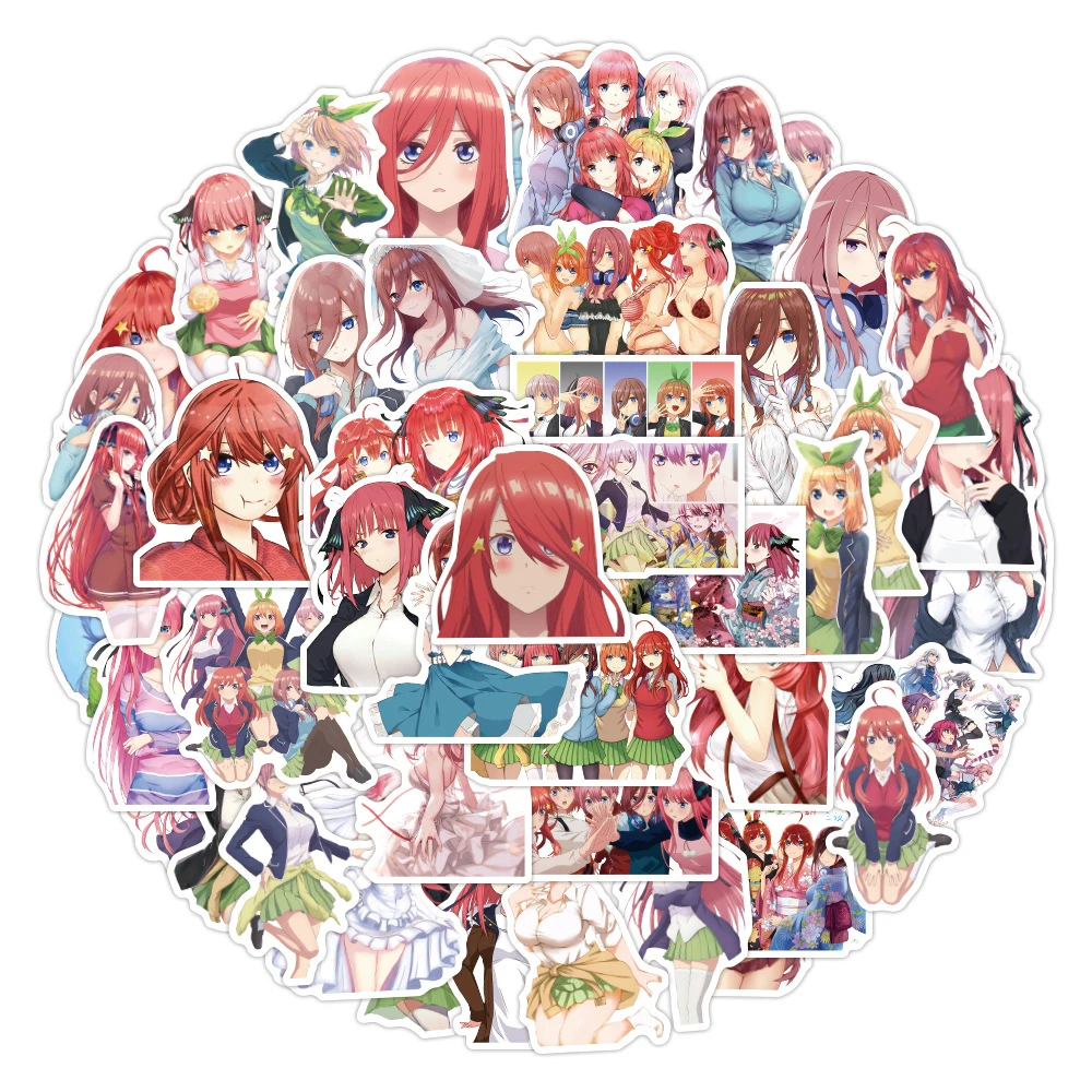 10/30/50pcs Nakano Nino Miku Anime Stickers The Quintessential Quintuplets Sticker Kawaii Nakano Yotsuba Itsuki Decal Decoration