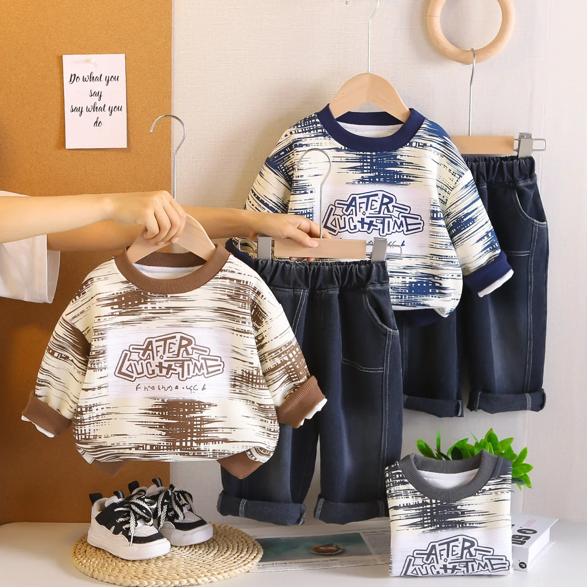 

Boys Clothes Sets Spring Autumn 2025 Children Sweatshirts Tops Pants 2pcs Sports T-shirts Suit For Baby Outfits Kids Tracksuits