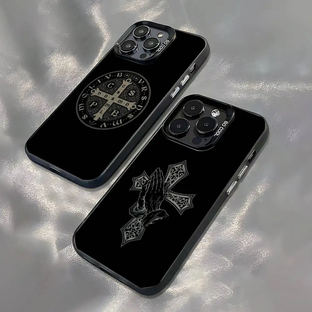 

Orthodox Cross Icon Phone Case For iPhone 16,15,14,13,12,11,Pro,XS,Max,Plus,Mini,SE Black Candy Matte Shockproof Cover