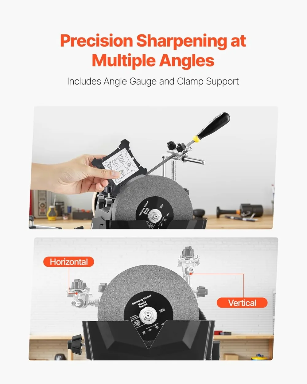 نظام شحذ مبلل 8 بوصة، مطحنة سكاكين مبردة بالماء مع 155 دورة في الدقيقة، طحن أفقي/عمودي للأدوات #1