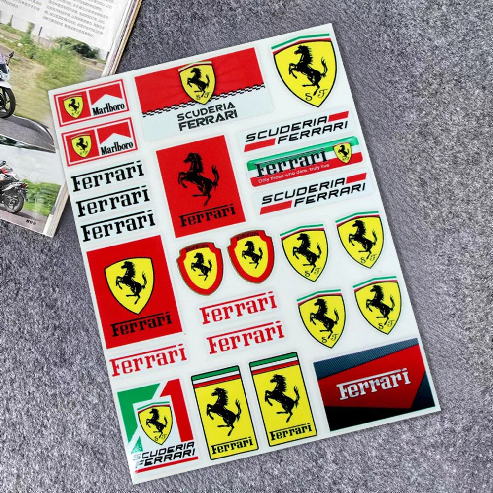 Pegatinas reflectantes para coche Ferrari, decoración para bicicleta eléctrica y motocicleta, pegatinas personalizadas para Ferrari SJ Teams Competizione