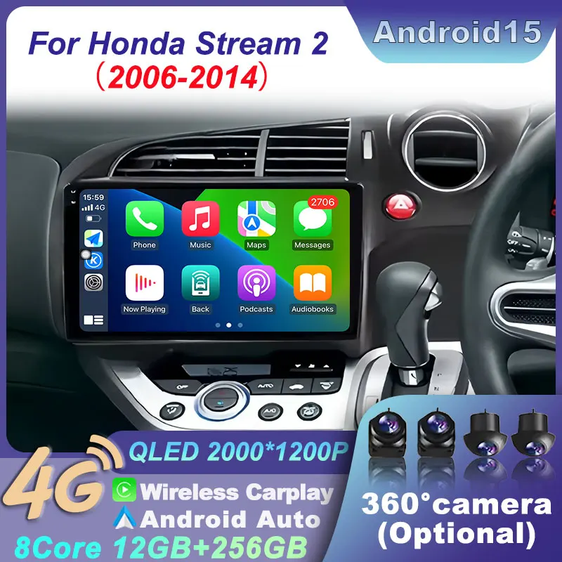 

Android 15 Screen Video Autoradio Wireless For Honda Stream 2 2006-2014 Navigation WIFI Stereo Radio GPS Multimedia Monitor WIFI