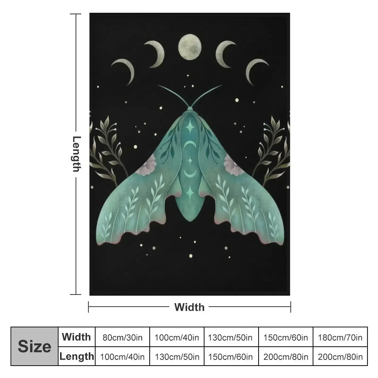 Luna and Moth Throw Blanket couch cozy soft plush fuzzy picnic outdoor blanket