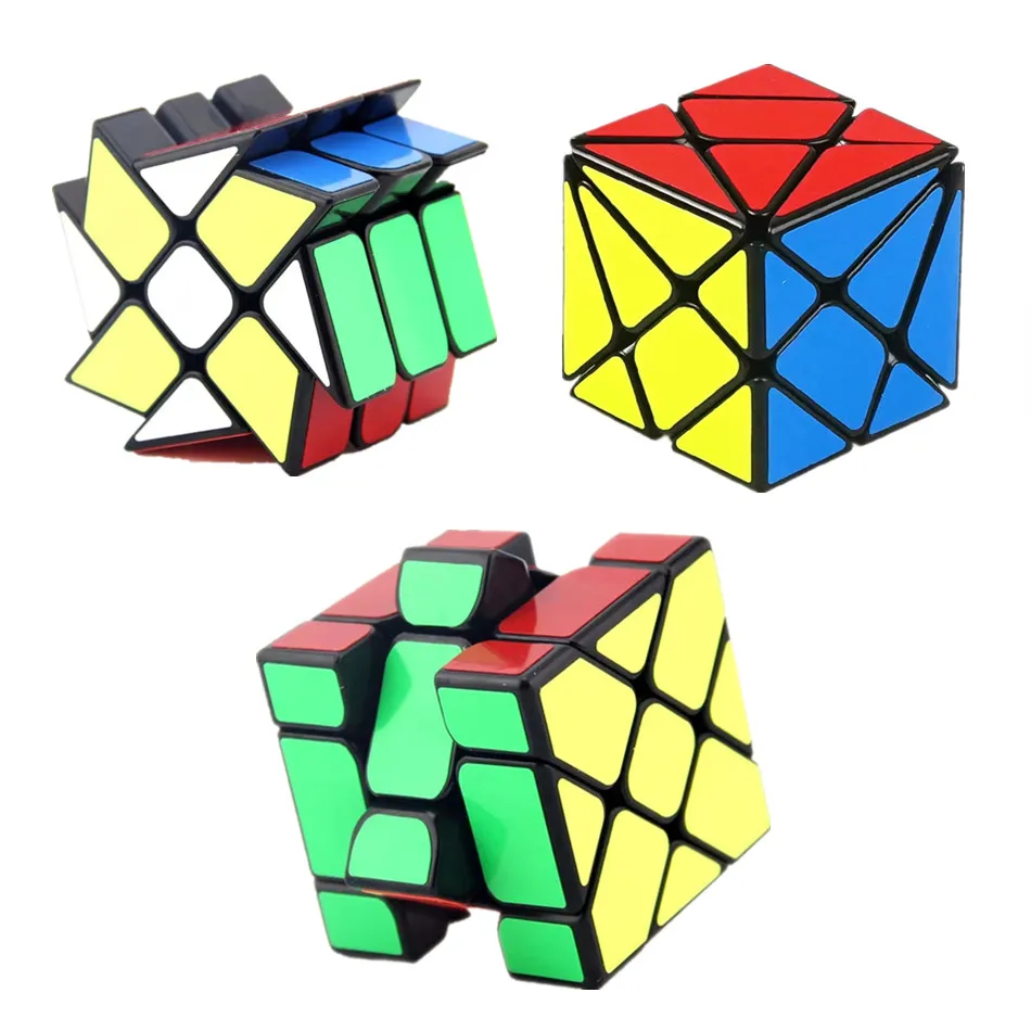 YongJun 3X3 Cube Axis Windmill Fisher Magic Cube Speed Cube Black Sticker YJ 3x3x3 Puzzle Toy For Children Kids Cubo Magico