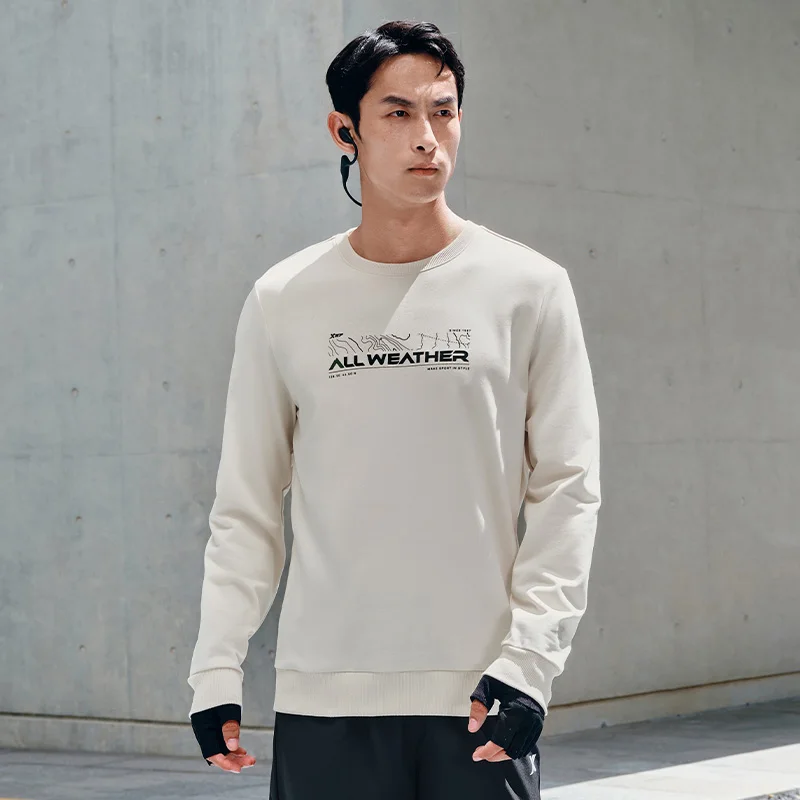 Xtep เสื้อสเวตเตอร์แบบสวมศีรษะสำหรับผู้ชายเสื้อมีฮู้ดทนทานแบบย้อนยุคใส่2024ฤดูใบไม้ร่วง876329920008