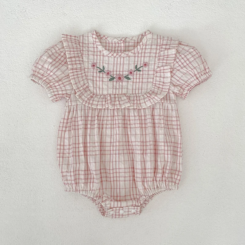 2026 Sommer-Schwesterkleidung 0-24M Baby Mädchen Kurzarm-Body mit Gitter-Stickerei 2-6 Jahre Süße Partykleider für Kinder – Detail 4