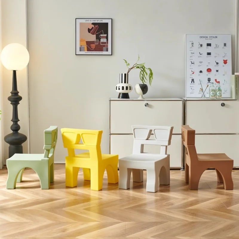 

Ottomans Nordic Creative Simple Stool Small Apartment Home Leisure Backrest Low Stool Plastic Door Side Shoe Changing Stools