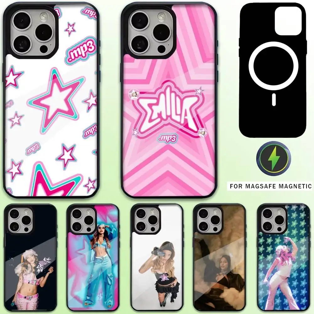 

E-Emilia M-Mernes Singer Phone Case For iPhone17,16,15,14,13,12,11 Plus,Pro Max Magnetic For Magsafe Wireless Charging