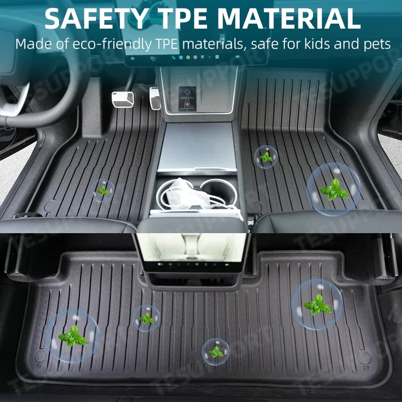 For Tesla Model Y Juniper Accessories 2025 2026 TPE Floor Mats Cargo Liner Waterproof Trunk Mat for Tesla Model Y Juniper 2026 썸네일 4