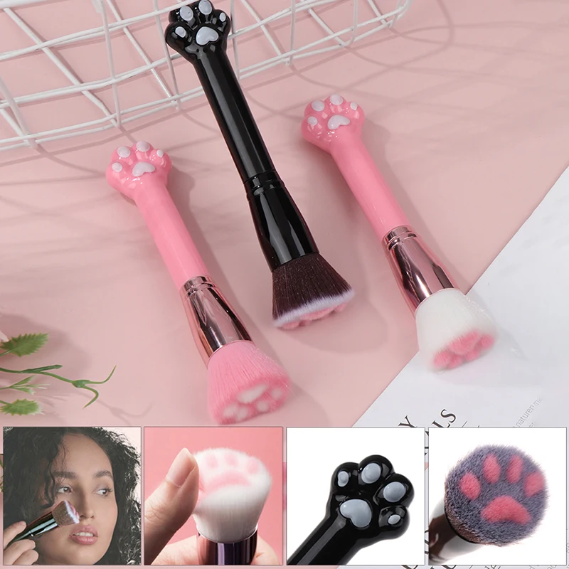 1PC Cat Claw-Shaped Makeup Brush - Multi-Purpose Tool for Eyeshadow, Powder & Foundation