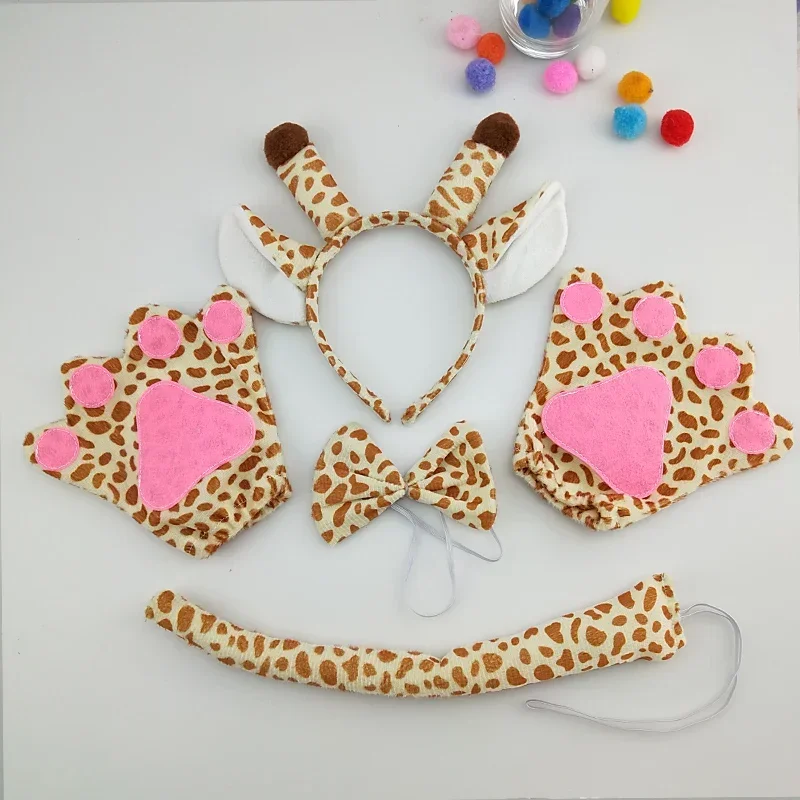 10-ensembles-de-costumes-de-cosplay-pour-adultes-et-enfants-comprenant-bandeau-a-oreilles-d'animaux-en-peluche-girafe-nœud-papillon-et-queue-pour-fete-d'anniversaire-et-halloween-ideal-comme-cadeau