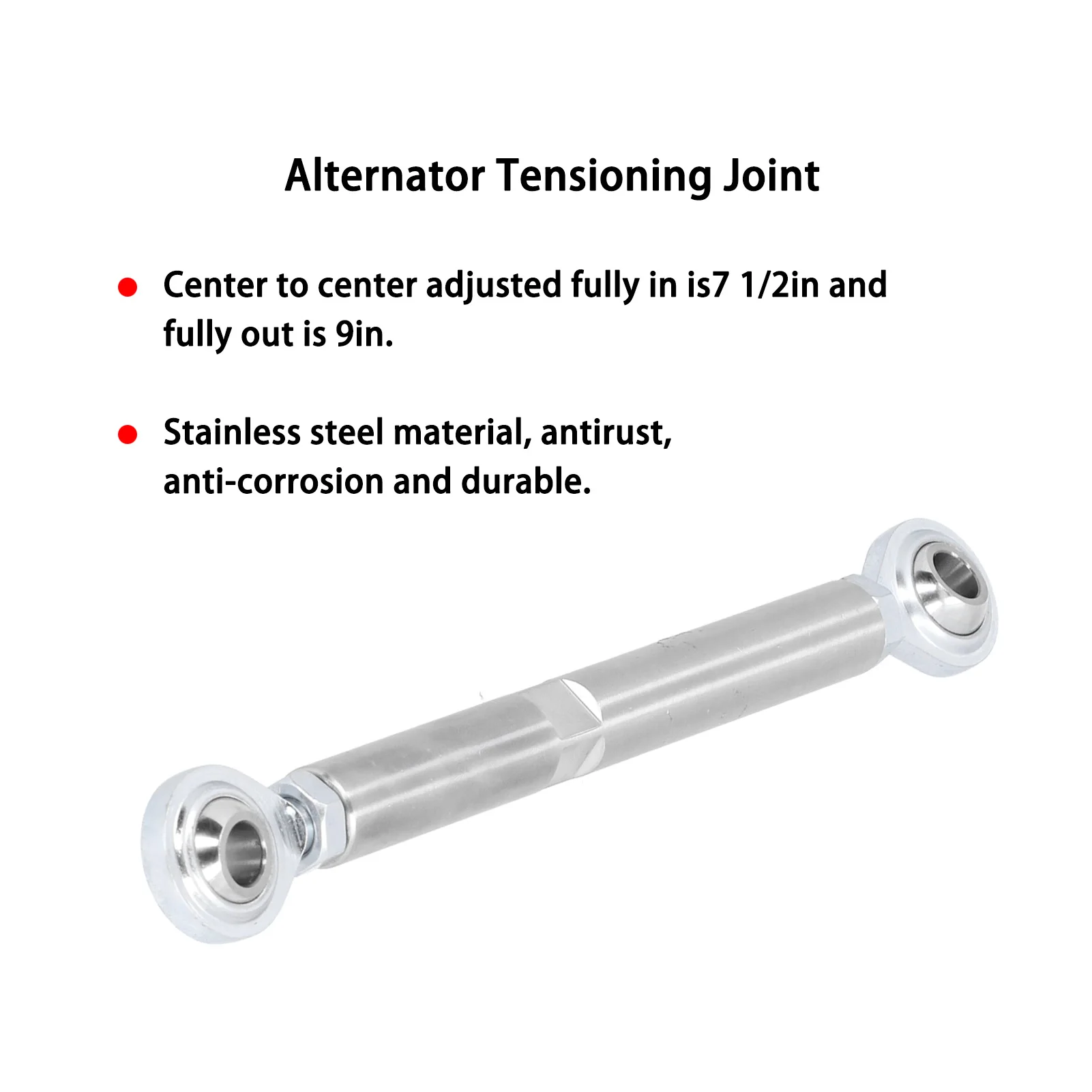 5 1/2in Adjustable Tensioning Rod Car Alternator Bracket Fit for SBC BBC 350 454 Engine Alternator Tensioning Joint