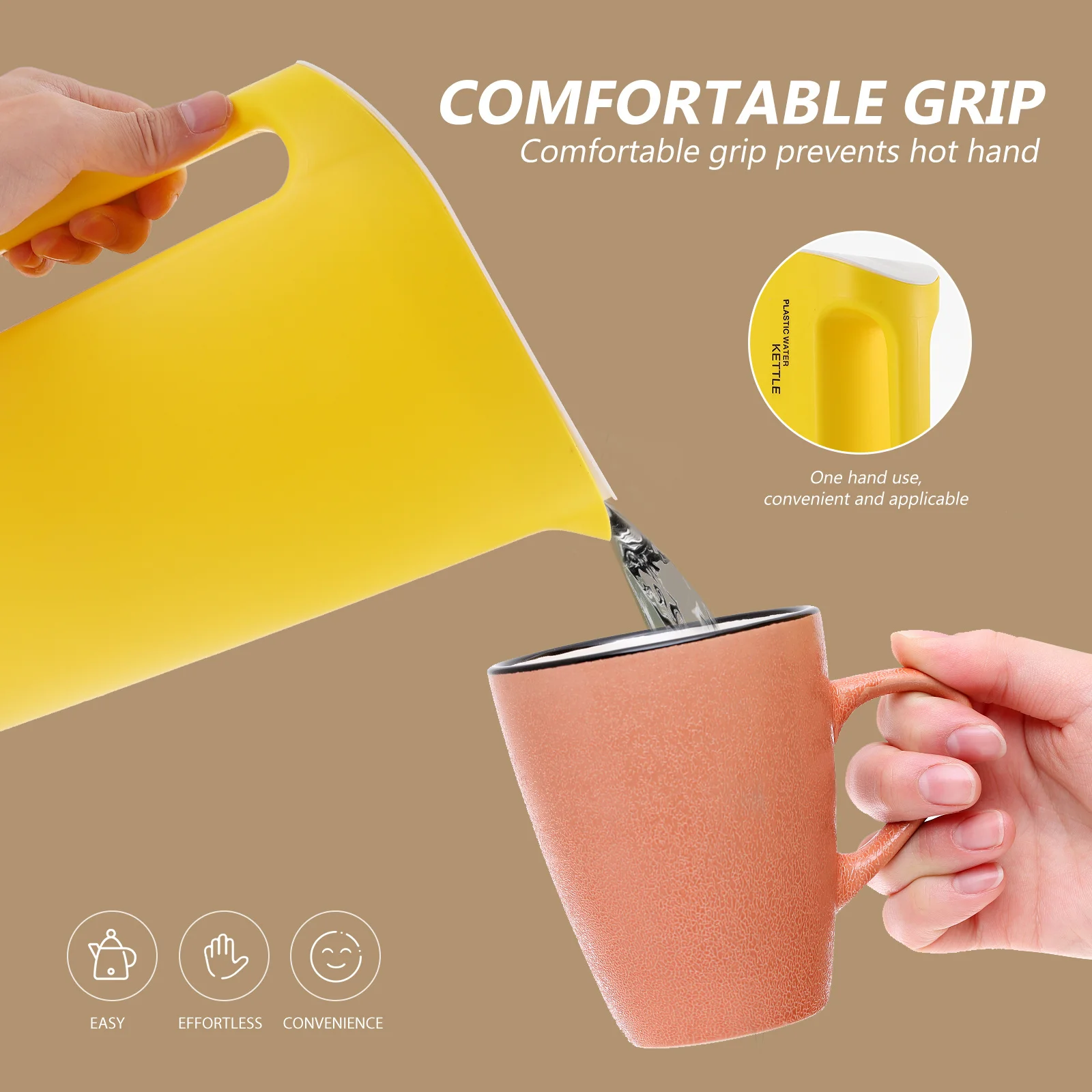 

Cold Water Kettle Large Plastic Pitcher Handle Thick Material Summer Beverage Holder Cooling Water Container Plastic Pitcher