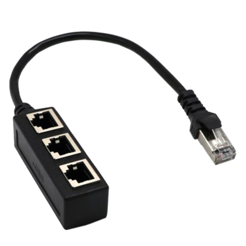 1 to 3 RJ45 LAN Ethernet Connector: Splitter Adapter for Network Cable