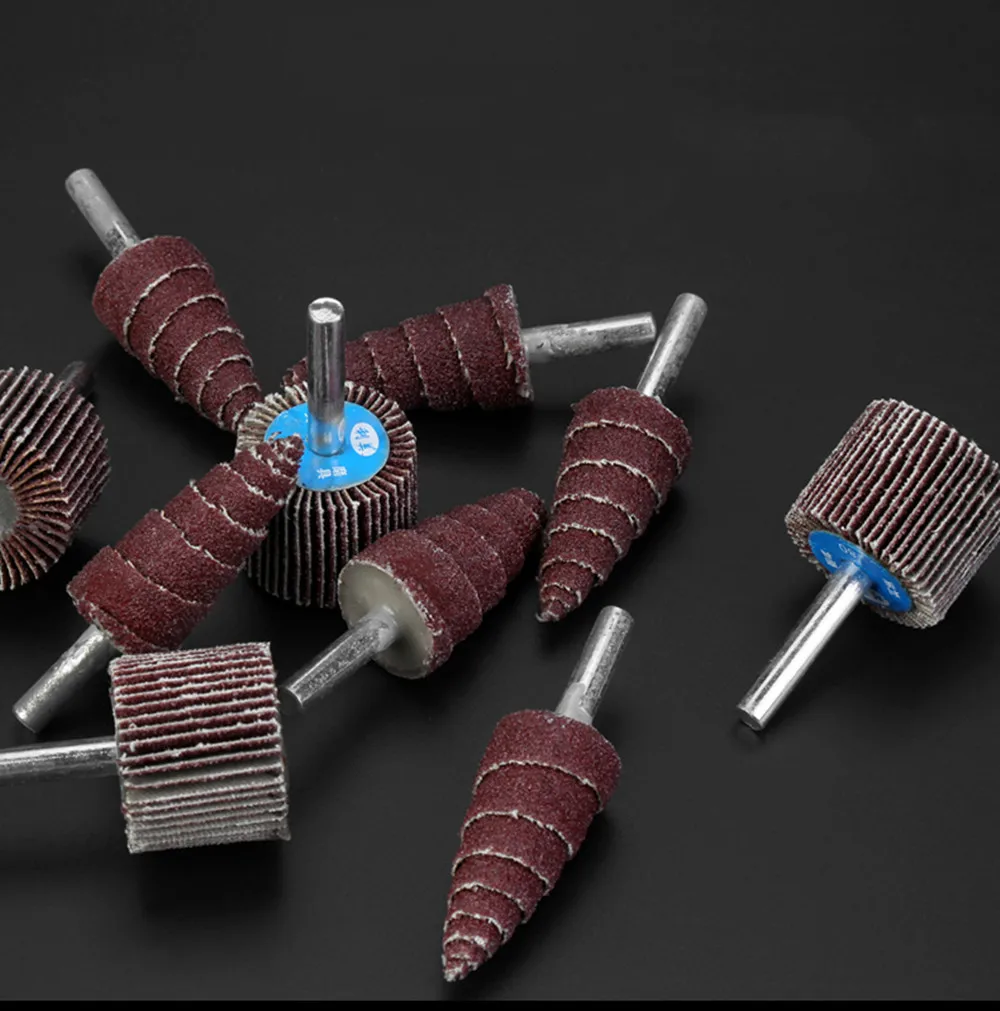1/3/5Pc Sanding Wheel Grinding Head 6mm Shank Diameter Conical/Cylindrical Abrasive Tools Sandpaper Rust Removal for Rotary Tool