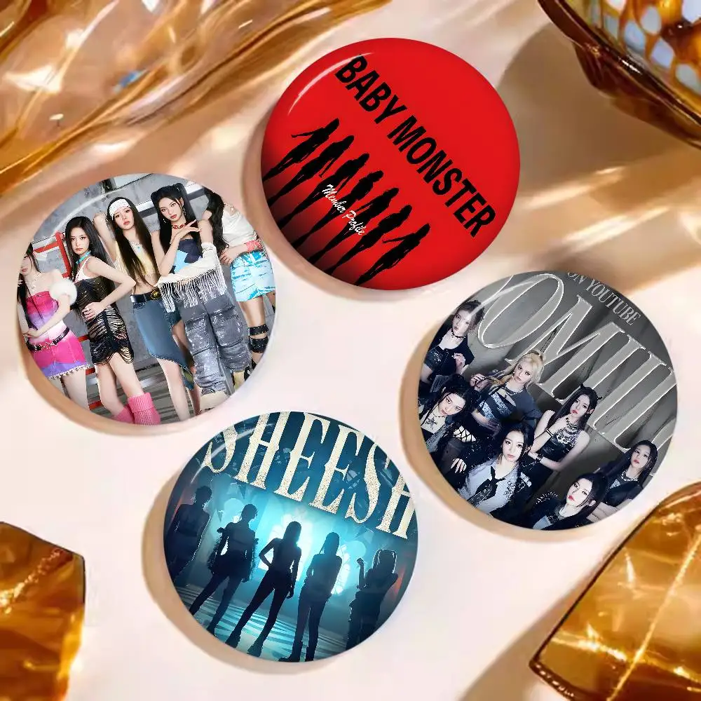 Kpop Babymonster 32/44/58MM Customizable Button Pins Cute Funny Creative Badge Jewelry Decor Gifts for Friends
