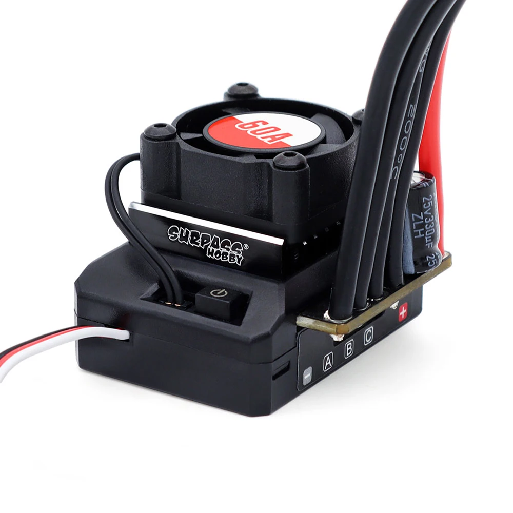 SURPASSHOBBY Brushless Motor ESC Combo Sensored S540 17.5T 21.5T Motor 60A Sensored ESC 32-bit 6V/3A BEC For 1/10 RC Cars