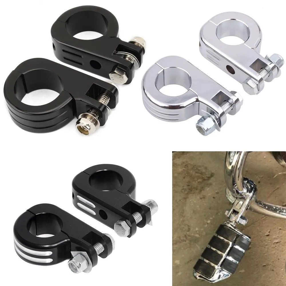 

32/38mm Motorcycle Universal Highway Crash Bar Engine Guard Bumper Foot Rest Peg Mount Clamp Bracket For Harley Indian Honda BMW