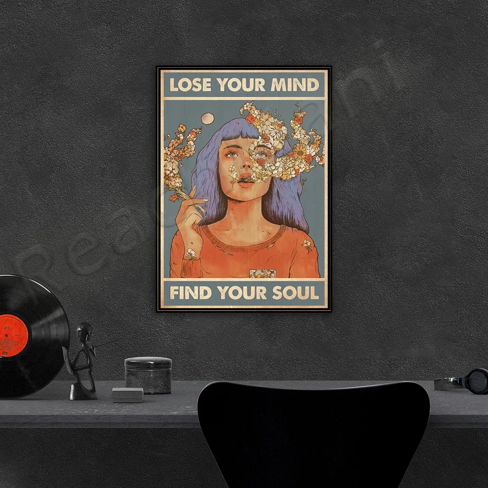 Lose Your Mind Find Your Soul Poster, Stoner Decor, Hippie Poster, Marijuana Art, 420 Art, Marijuana, Hippie Art, Weed