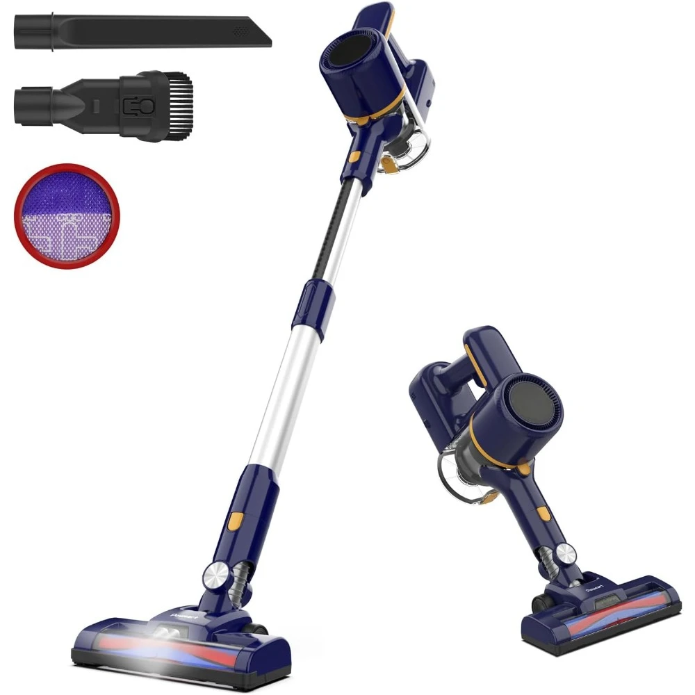 

Cordless brush vacuum cleaner, powerful LED, 6-in-1 multifunctional, quiet and rechargeable vacuum cleaner