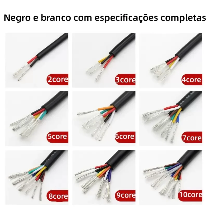 2/5/10M 28AWG UL2464 Sheathed Wire Cable Channel Audio Line 10 9 8 7 6 5 4 3 2 Cores Insulated Copper Cable Signal Control Wire