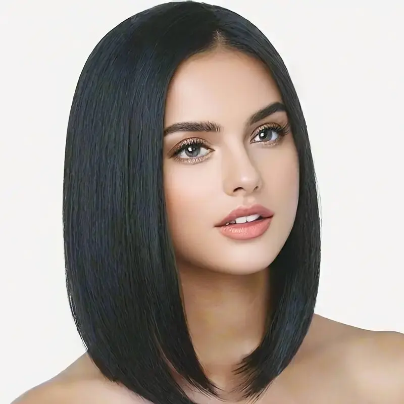 Straight Bob Perucas de cabelo humano para mulheres, peruca transparente, fechamento sem cola, pré-arrancado, HD Lace Frontal, 13x4, 13x6, 5x5