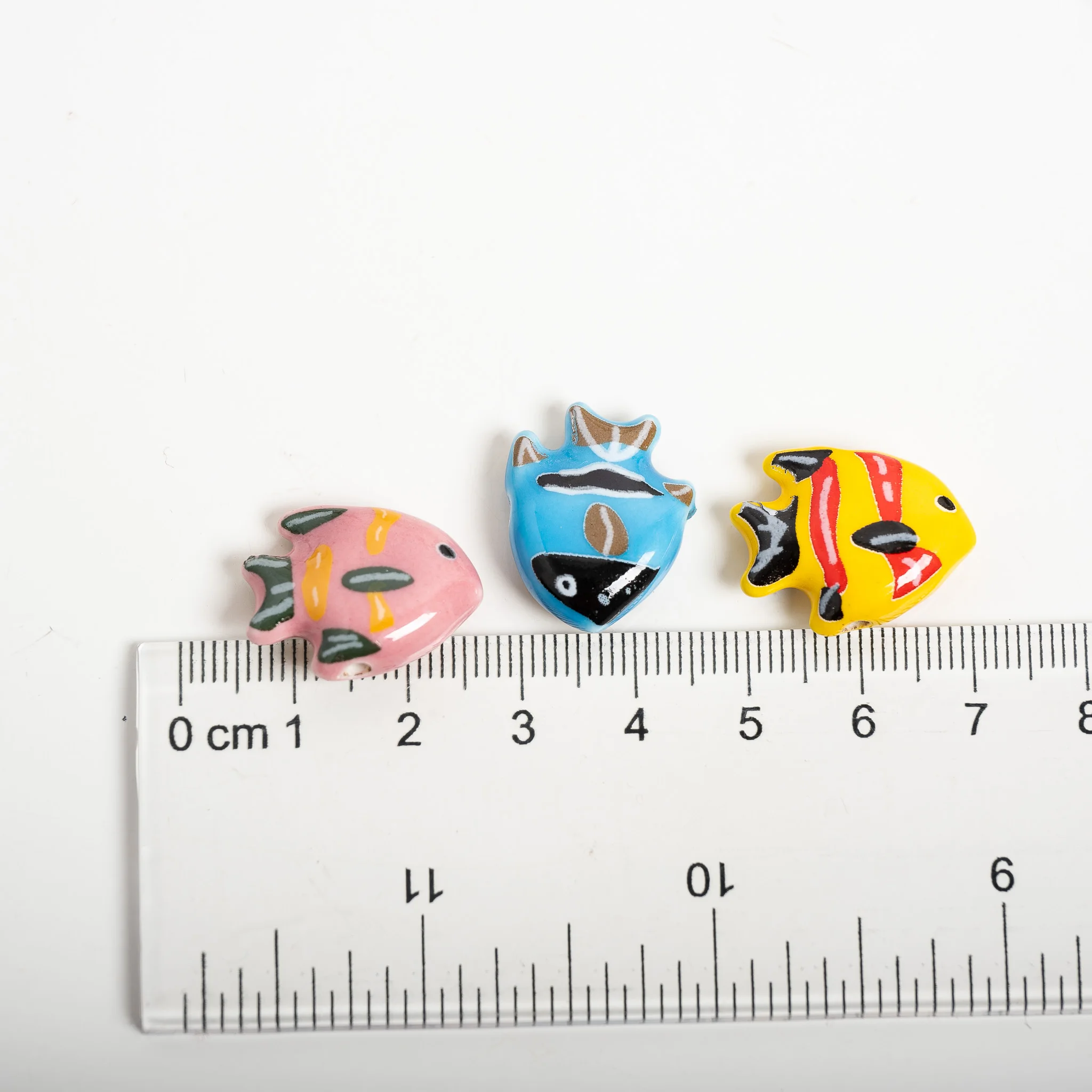 Multicolor Clownfish Ceramic Beads Handmade Painted DIY Jewelry Fish Loose Beads for Bracelet Necklace 5pcs TCZ1354