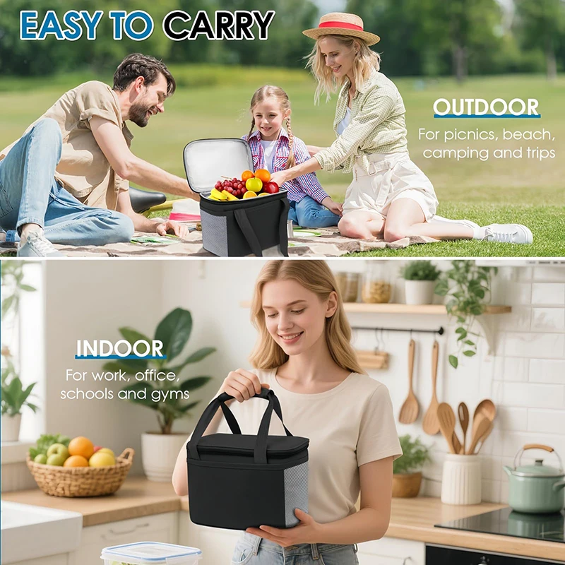 6L Small Insulated Lunch Bag with Leak-Proof Design for Women Men Portable Bag For Lunch Box for Work Picnics Outdoor Activities