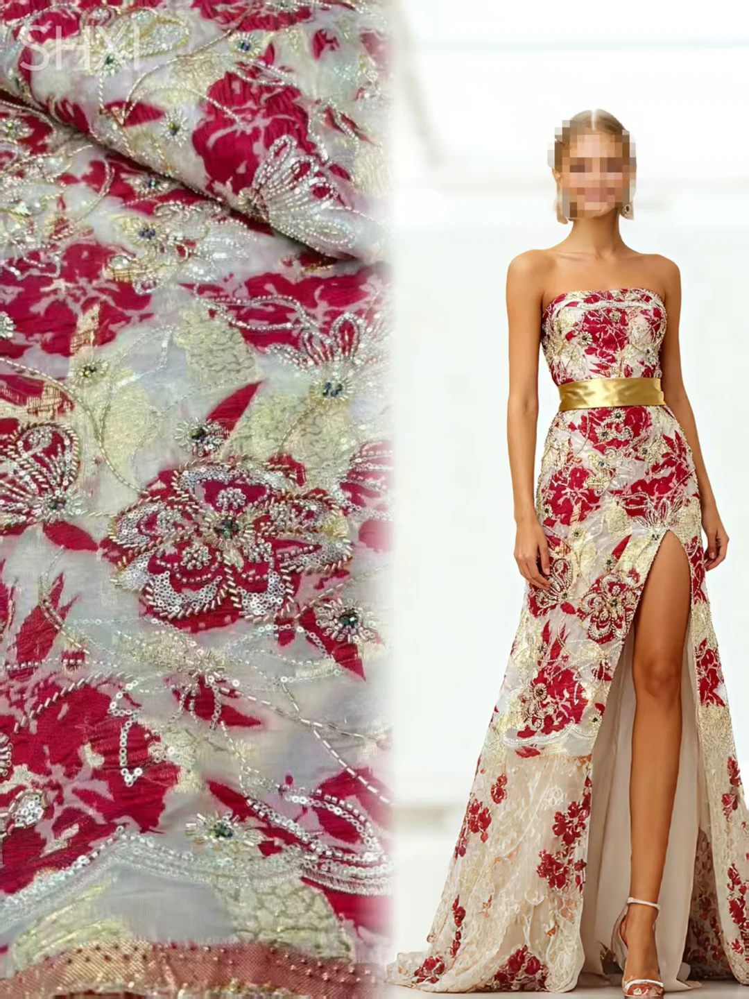 

Африканская кружевная ткань с блестками и бисером Kente для свадебной вечеринки Aso Ebi, яркий блестящий тюль для традиционного платья 2026