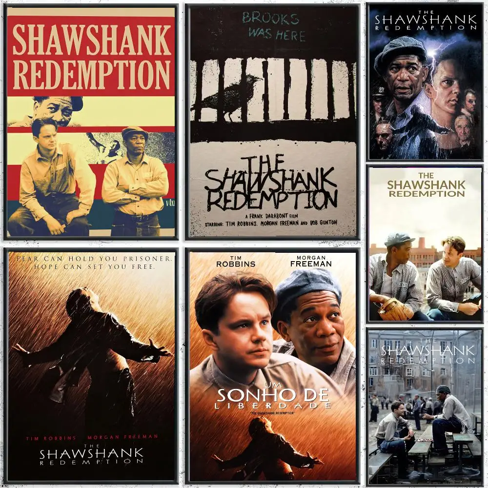Movie T-The Shawshank Redemption Poster Reteo Wall Art Aesthetic Room Decor Print Living Room Bedroom Home Decoration