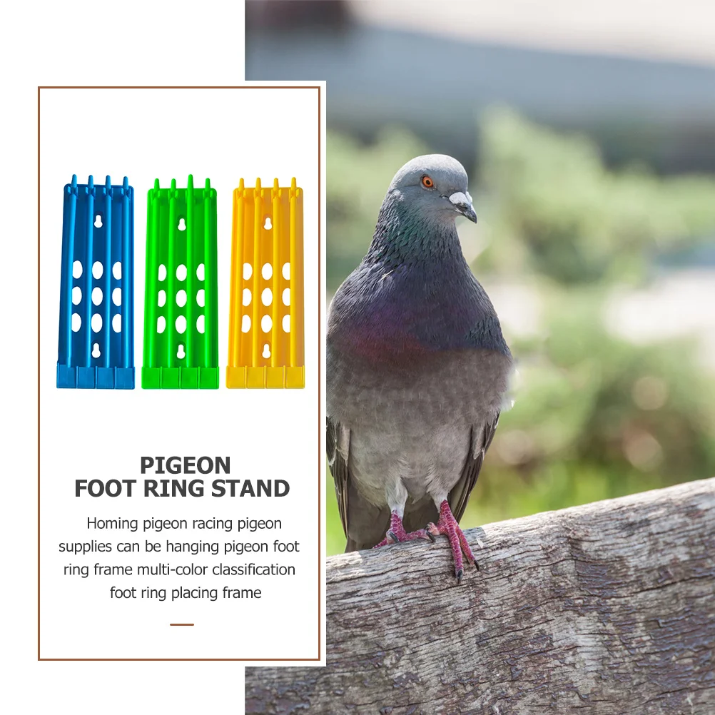 

3Pcs Pigeon Foot Ring Holder Sturdy Bird Leg Band Stand Bright Colored Pigeon Leg Ring Organizer for Poultry Breeding Management