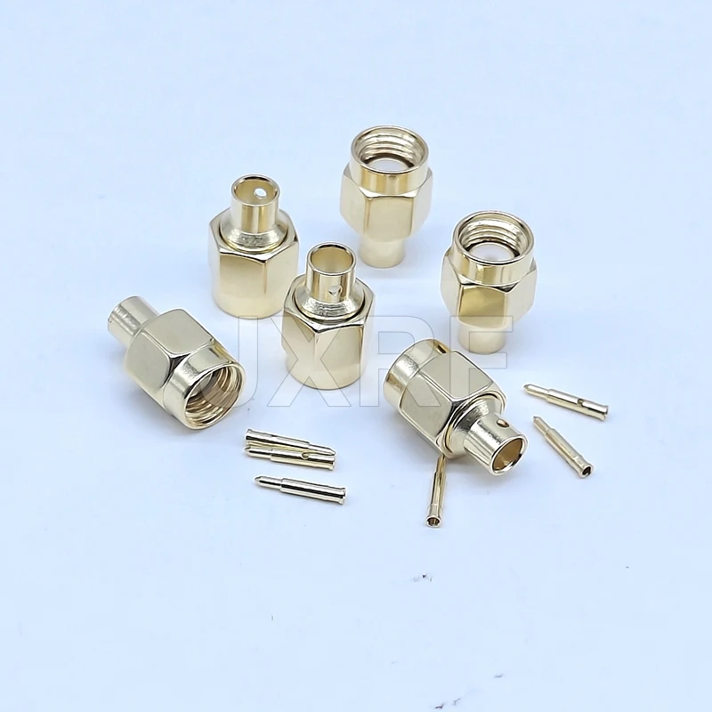 100pcs SMA Male Plug Connector Solder for RG402 .141 Semi-Rigid Cable 50 Ohm