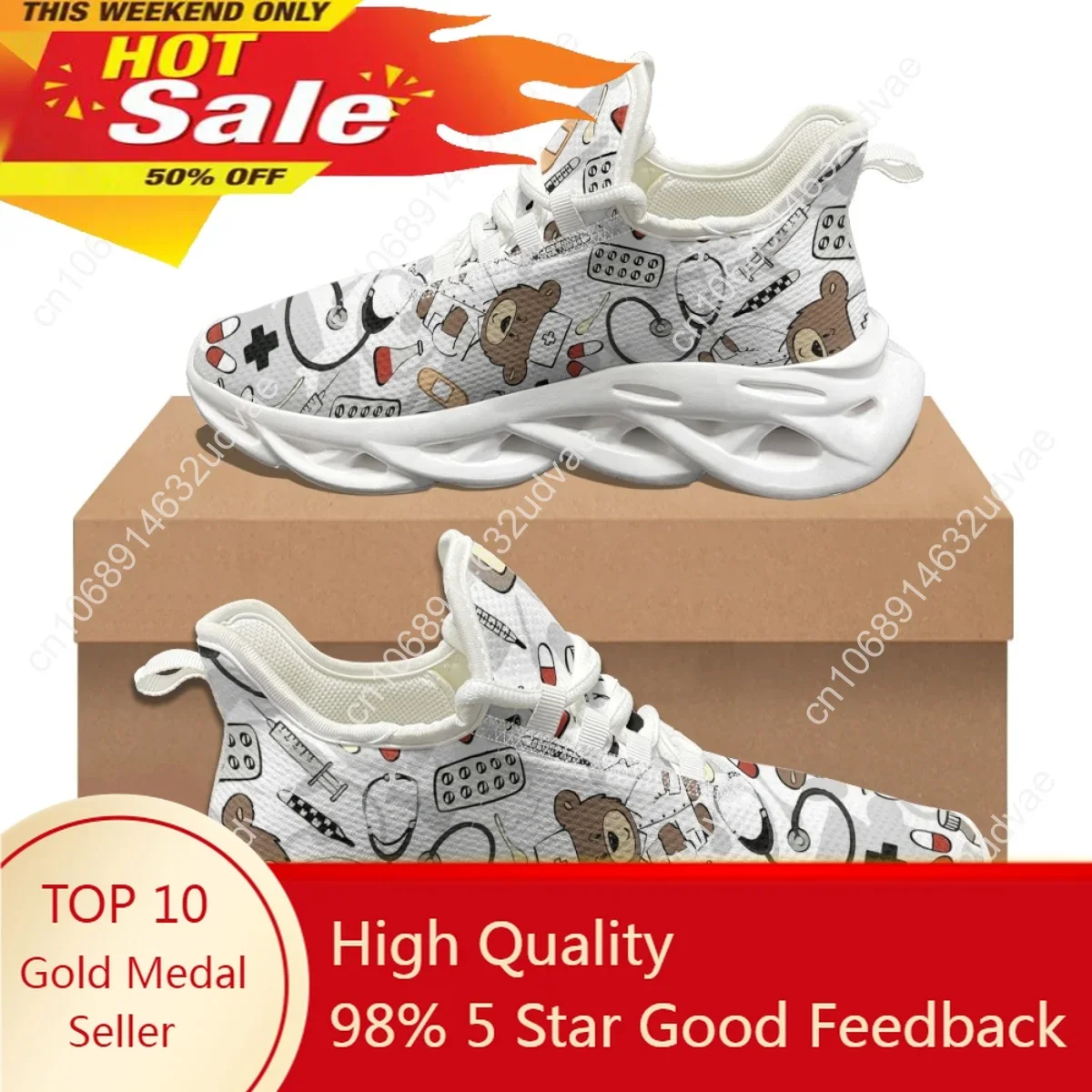 

Nurse Shoes Women Print Breathable Sneakers Woman Slip-on Light Non-slip Flats Ladies Soft Bottom Casual Sports Shoes