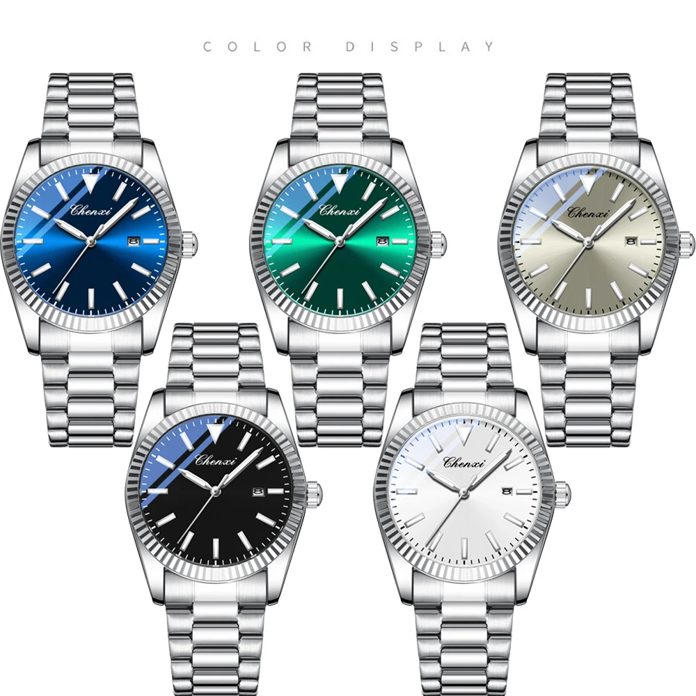 CHENXI New Men's Quartz Watch Simple Casual Stainless Steel Strap Waterproof Business Wristwatch for Men часы мужские наручные