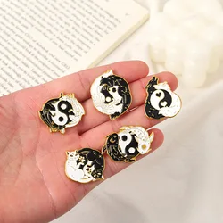 Bagua carp fox black cat dragon Enamel Pins Love Ice Cream Cat Coffee Planet Wizard Glasses Magic Book Alloy Brooch Badge Punk J