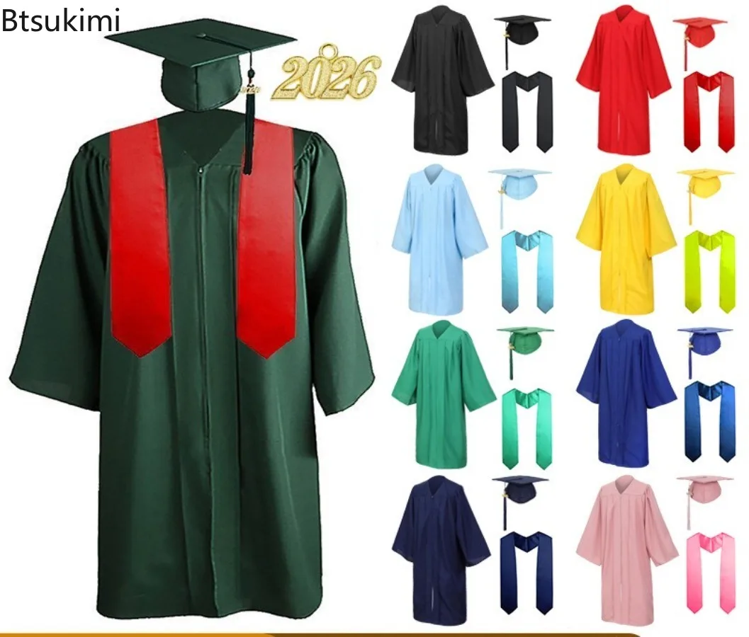 

Праздничный костюм выпускника: мантия бакалавра с шапочкой и пелериной, для выпускных вечеров, докторских и магистерских выпускных церемоний, памятное платье