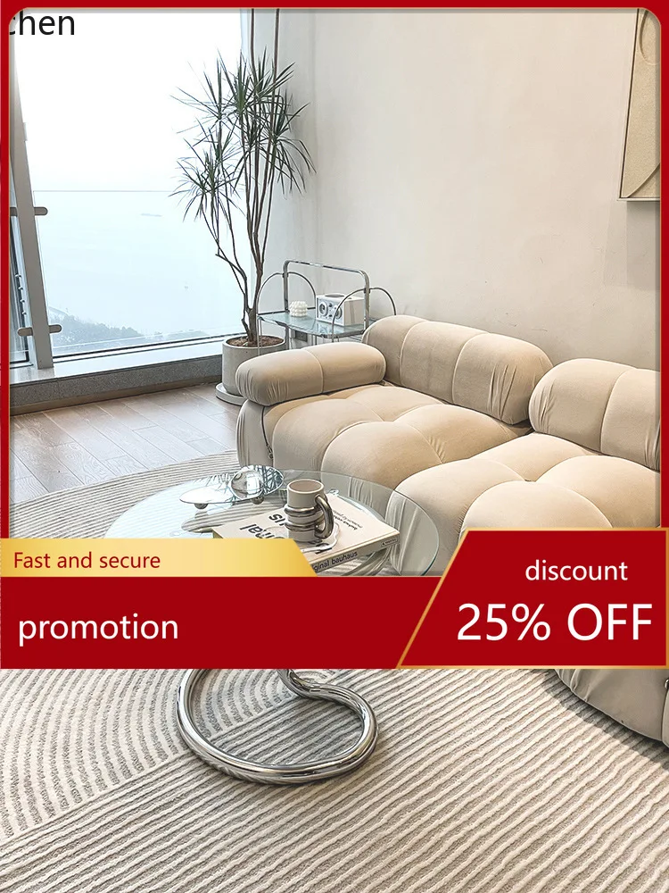 

CZ Simple Coffee TablePersonalized Creative Round Table, Small Apartment Side Table, Balcony Stainless Steel Glass