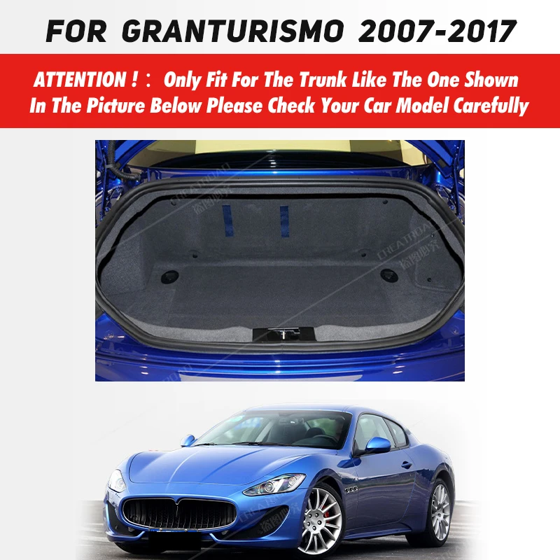 Auto Full Coverage Trunk Mat For Maserati GranTurismo（GT） Hardtop 2007-2017 Car Cover Pad Interior Protector Accessories