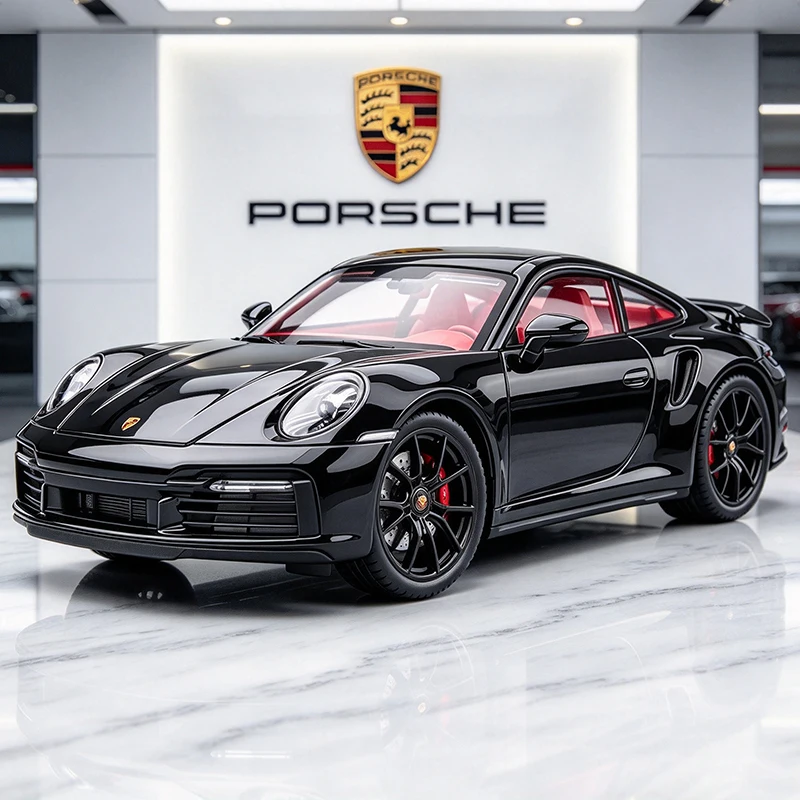 1/24 Porsche 911 Turbo S Alloy Die Cast Toy Car Model Sound and Light Children's Toy Collectibles Birthday gift