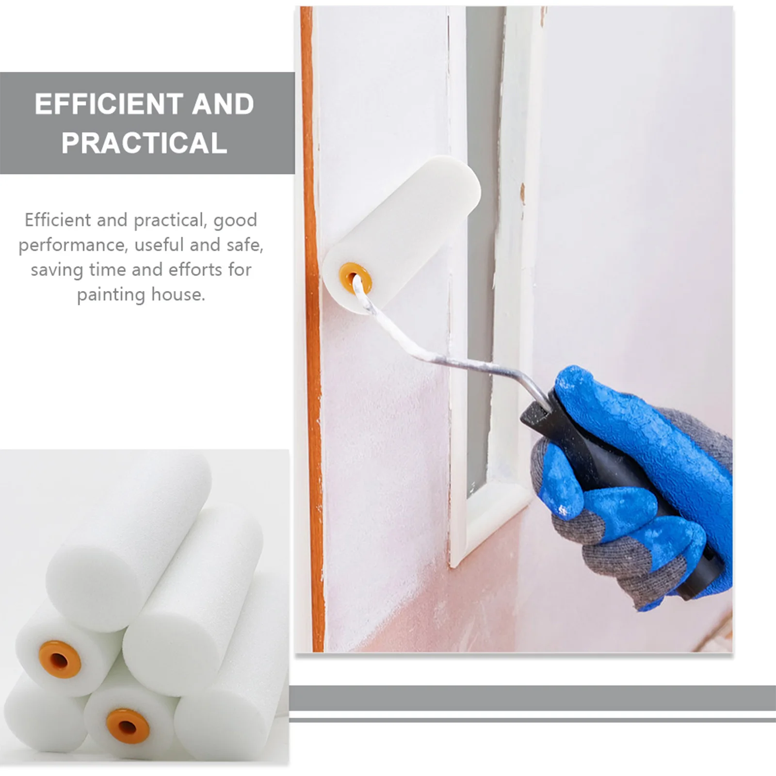 10 قطعة إسفنجة لطلاء الجدران الأكمام الدوارة اللوحة استبدال الأكمام ديكور رولة دهانات الإسفنج يغطي العملي #2