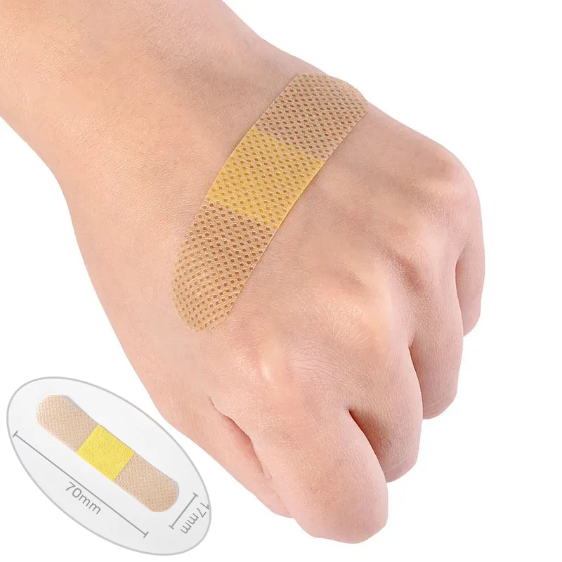 Médico Anti-Bactérias Band Aid, impermeável, não-tecido, ferida Adesivo, Adesivo de gesso, Casa, Viagem, Primeiros Socorros, 100Pcs, Pacote