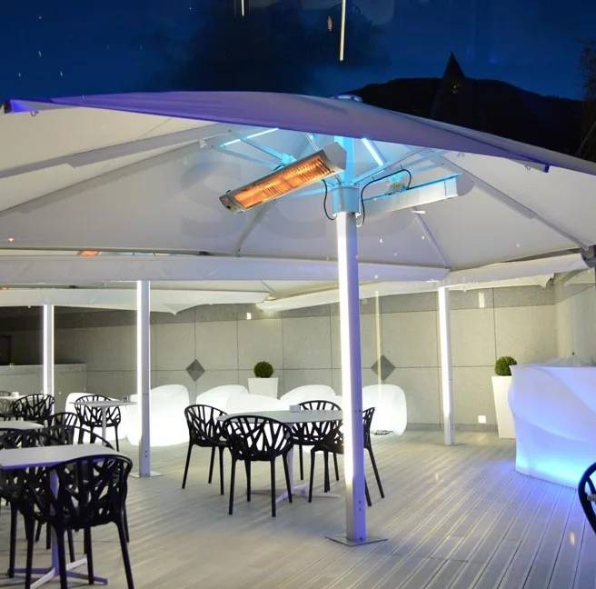 

ATV&UTVLuxury Aluminum Pole 105mm Imported Fabric Outdoor Patio Heavy Duty Umbrella With Led