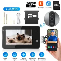 Tuya App Control WiFi Video Smart Doorbell Night Vision Peephole Camera Human Detection Door Bell Alexa Google Announcement