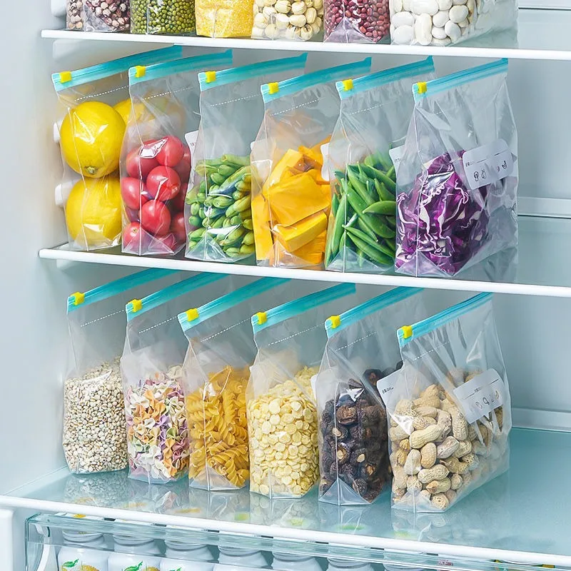 Cling Film Plastic Ziploc Bags Food Cling Bags Refrigerator Freezer Bags Fruit Bean Cling Bags Food Cling Seal Reusable