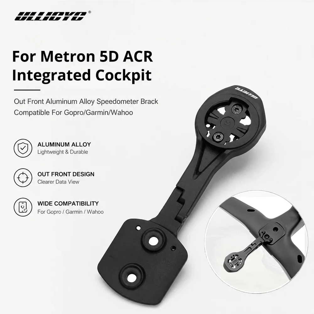 ULLICYC Out Front Aluminum Alloy Speedometer Brack,For Metron 5D ACR Integrated Cockpit,Compatible For Gopro/Garmin/Wahoo