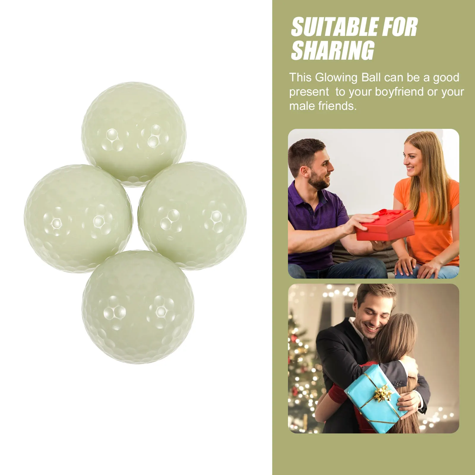 4 قطعة توهج في الظلام كرات الغولف مضيئة المطاط ليلة التدريب كرات الغولف قابلة لإعادة الاستخدام كرة جولف الفلورسنت للرياضة في الهواء الطلق #1