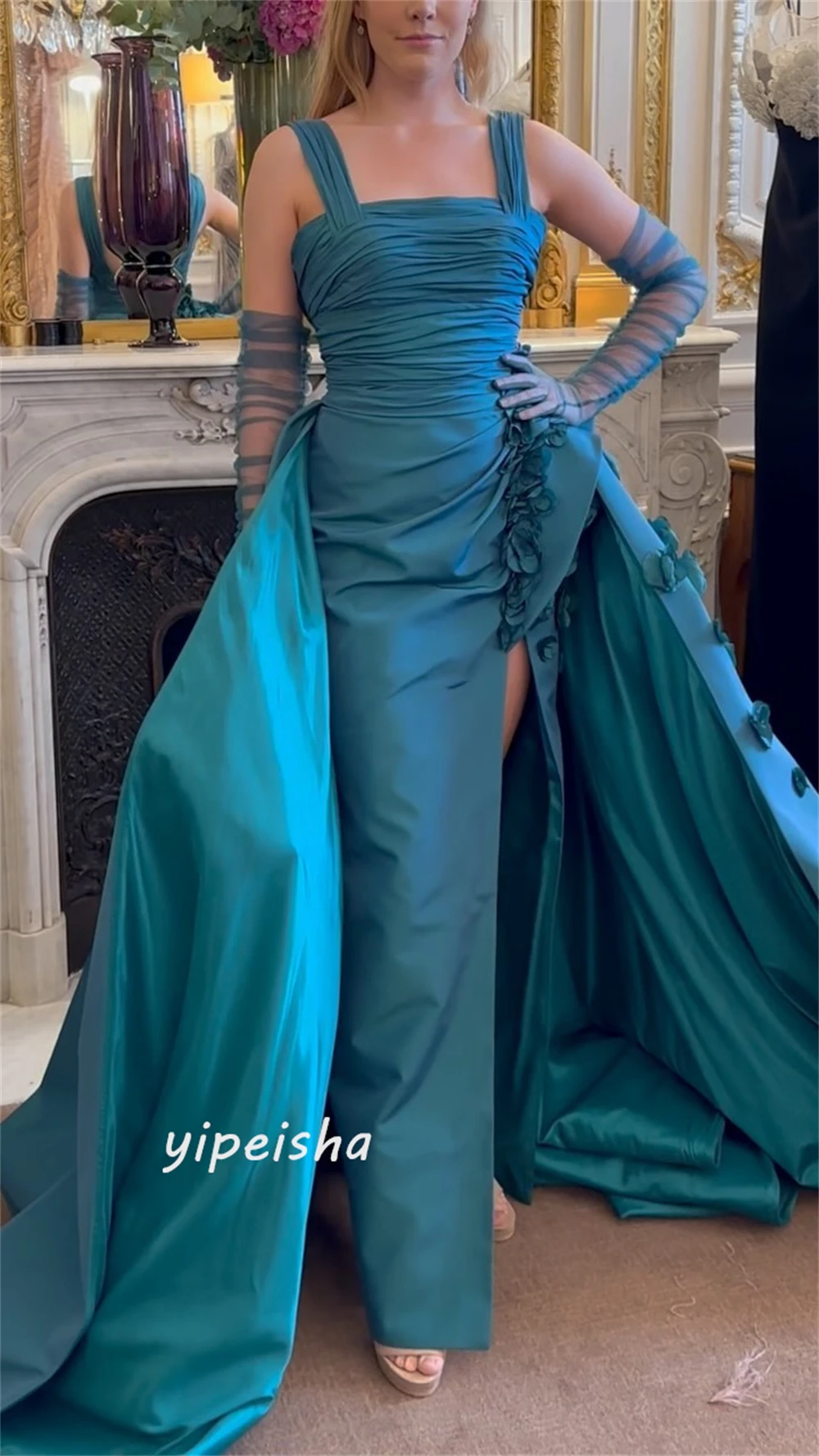 Prom Dress Saudi Arabia Exquise Moderne Stijl Formele Avond Off The Shoulder Baljurk Appliques Plooi Satijnen Prom Jurken