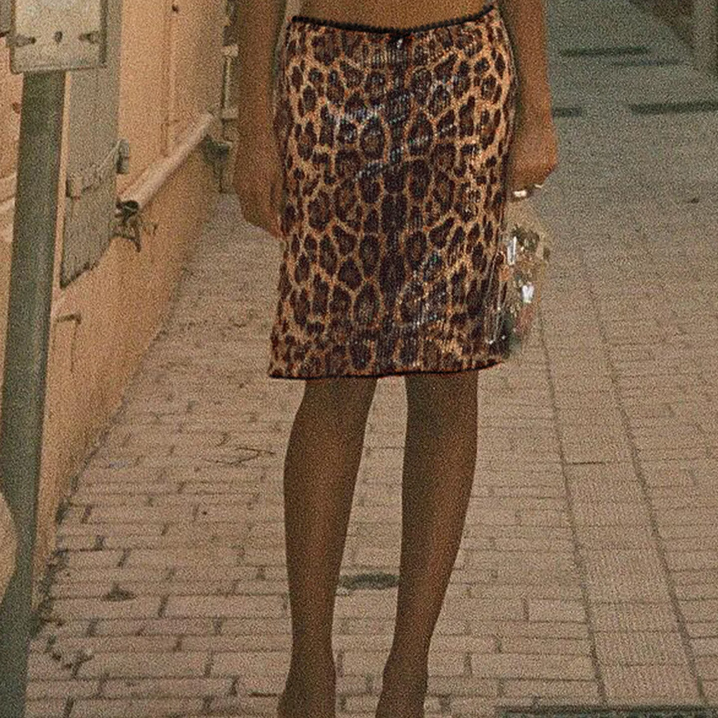 American summer Y2K sexy hot girls style leopard print sequin style skirt vest fashionable and popular slim fit versatile skirt