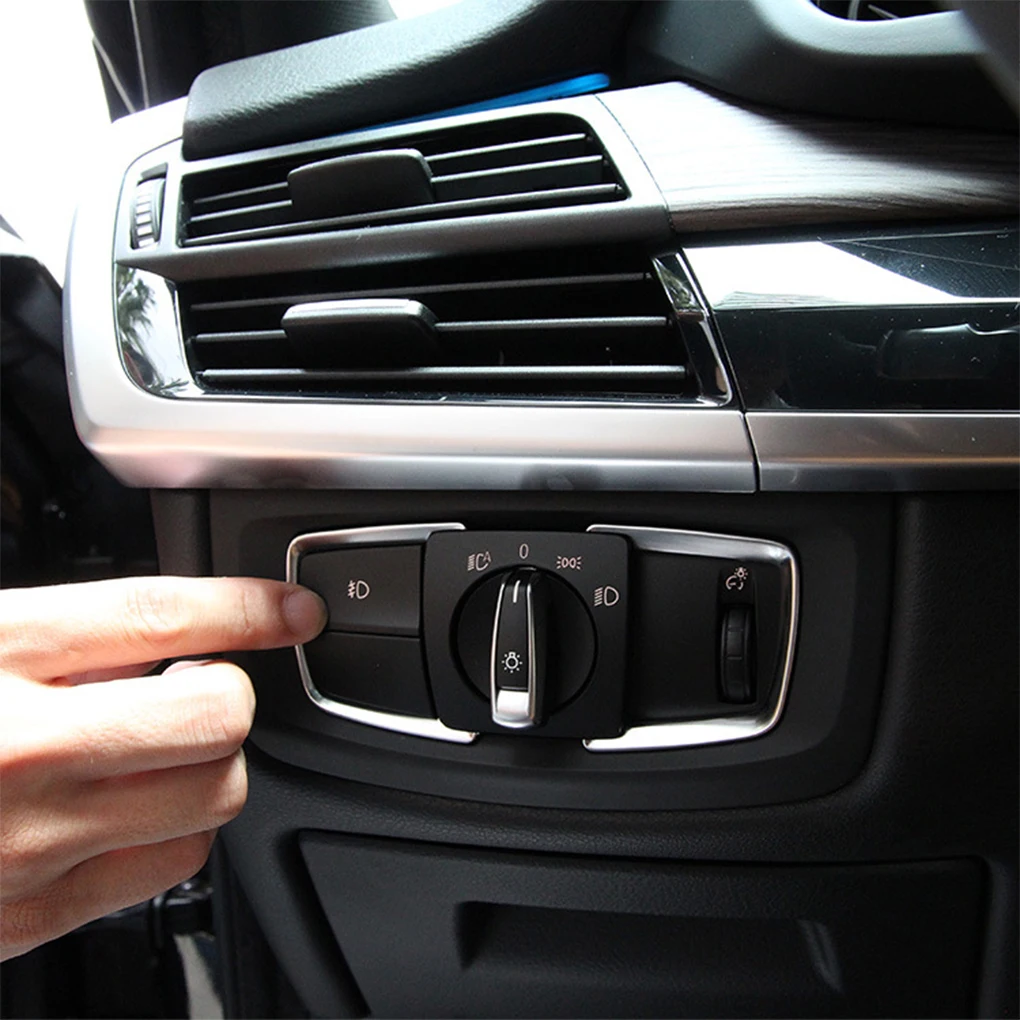 ABS Car Headlight Adjustment Switch Frame Trim Sticker Fit For BMW 1 2 3 4 Series F30 F31 F32 F34 F20 F21 F36 X5 F15 X6 F16